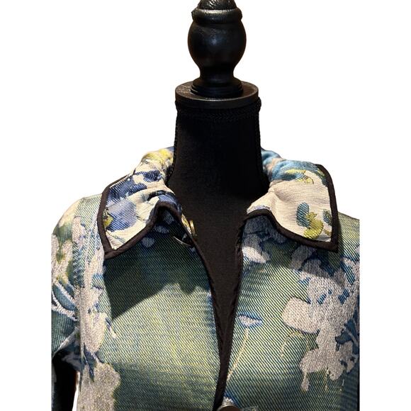 Women's I-Reversible Floral Reversible Swing Coat, Cotton Blend, Size Small, EUC - Picture 3 of 5